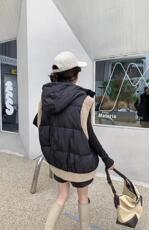 爱美欧，现货，羊羔毛拼接羽绒马甲，女装马甲，爱美欧