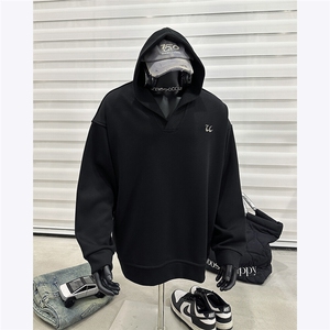 假模主推 加绒加厚cleanfit毛线拼接设计感连帽卫衣冬季外套男图片