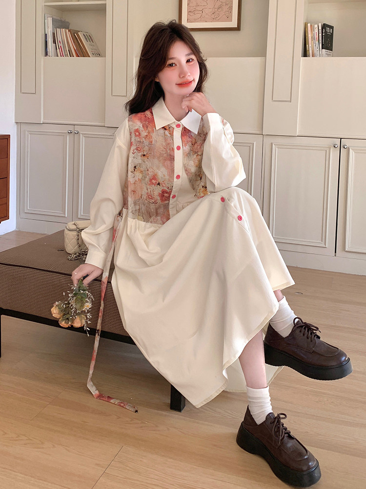 春现轻风印花瘦腰显瘦连衣裙B190-5011-P140-K198,女装连衣裙,2B190