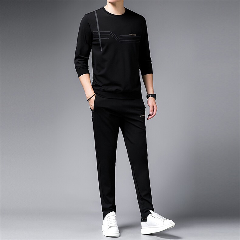 SA9615-2钱塘2020-2中青年男士冬季厚款休闲百搭卫衣套装P140,男装休闲套装,钱塘207-2