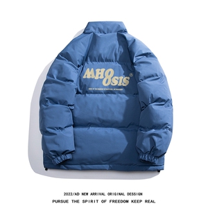 白底新款冬季时尚百搭宽松字母印花潮流棉服外套MY2055P85控118图片