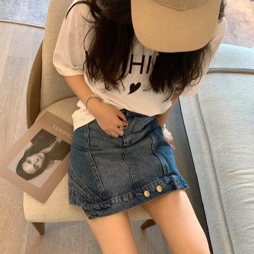 不规则牛仔半裙，女装半身裙，XTZ style