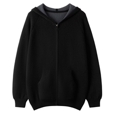 高品质男士羊绒开衫秋冬保暖加厚连帽拉链外套时尚百搭休闲毛衣男装，男装羊绒开衫，晨晟羊绒