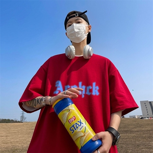 抖音得物二开现货供应220克夏装重磅美式高街宽松短袖t恤MT61图片