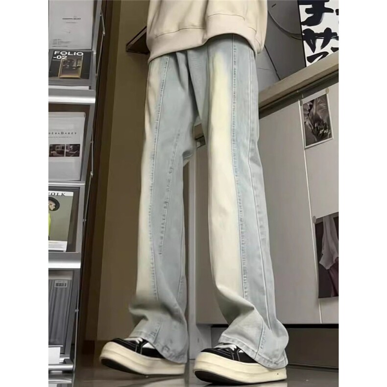 百搭时尚牛仔裤男款高个子美式复古裤子穿搭高档微喇裤AM2009P39,男装牛仔裤,星座1013-5