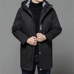 冬季新款中青年男连帽羽绒服中长款冬装外套爸爸装XXA7022-7-P355图片