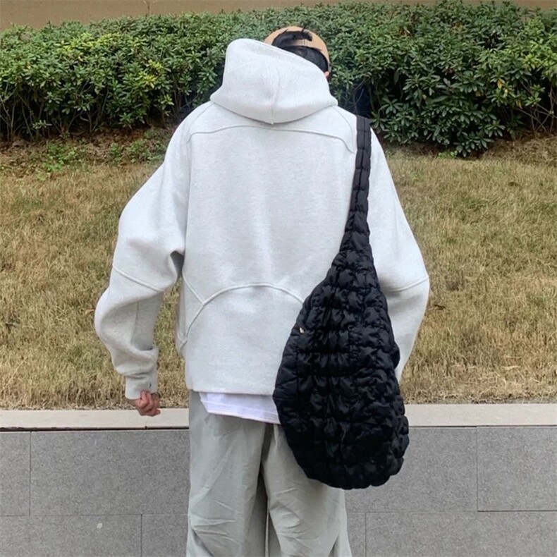 抖音得物二开美式重磅宽松结构拉链设计防风高领连帽卫衣外套W76,男装卫衣,电商A486-1