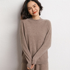 圆领羊绒衫女山羊绒秋冬内搭针织打底纯色毛衣，女装羊绒衫，五色羊羊绒