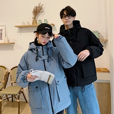 情侣装冬装新款加厚连帽棉衣港风潮工装情侣棉服MY916-P115控159，男装棉衣，星座311A