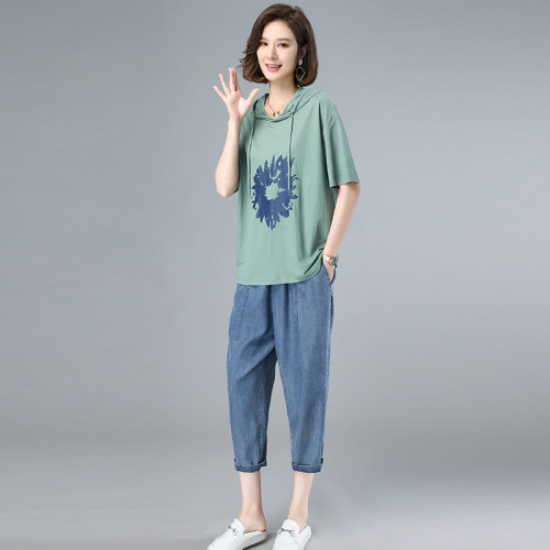 2023夏季新款简约时尚气质宽松休闲舒适两件套，女装套装/套裙，独衣靓