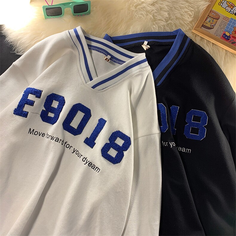 21秋季新款大码时尚V领情侣卫衣上衣打底衫WY126P75限98,男装卫衣,电商A089-1