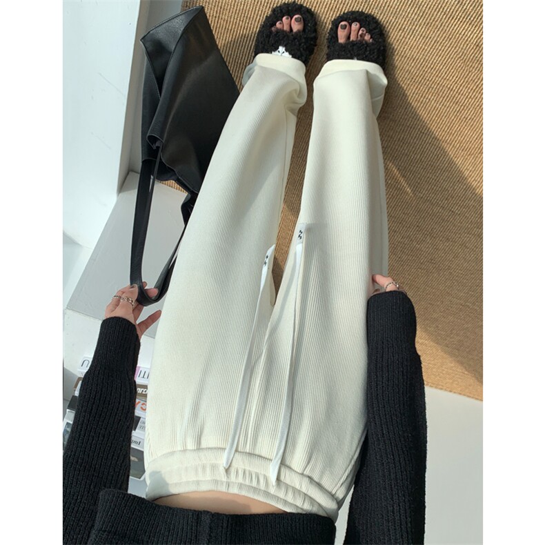 2023新款欧棉绒雪尼尔阔腿裤秋冬直筒加绒拖地裤休闲裤女,女装休闲裤,梦白服饰厂