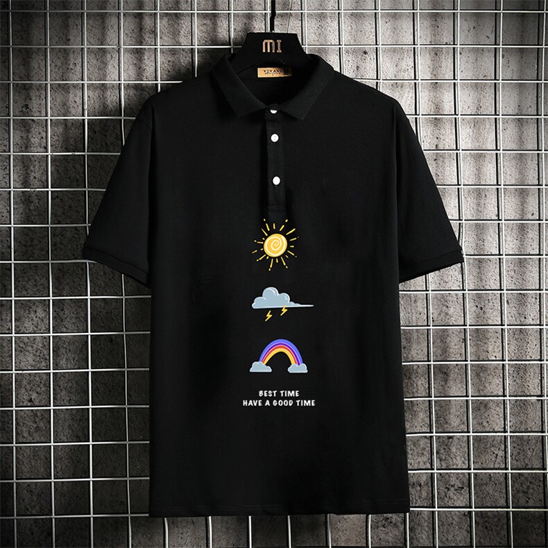 PL57141-P35 翻领短袖polo衫男大码胖子半袖t恤男有领保罗衫图片