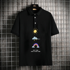 PL57141-P35 翻领短袖polo衫男大码胖子半袖t恤男有领保罗衫图片