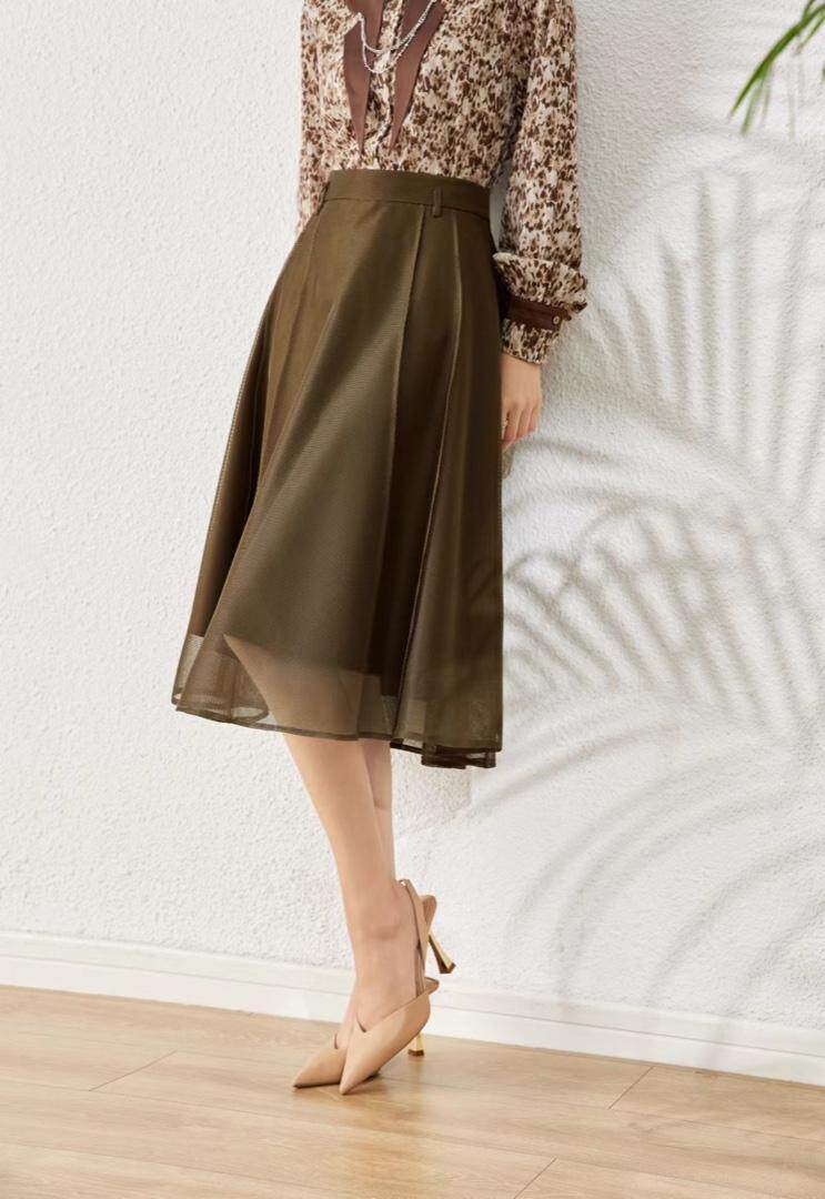 1205#网纱裙，双层，配链条腰带，其它，束索