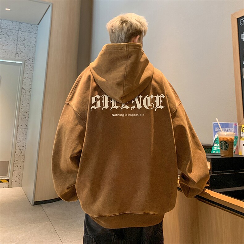 得物抖音高品质二开360克重磅做旧炒雪花纯色连帽水洗卫衣16028,男装卫衣,电商A486