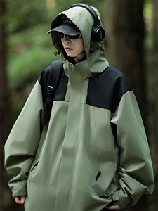 山系冲锋衣秋季男工装防水宽松夹克连帽外套 CF55-P58 控88图片