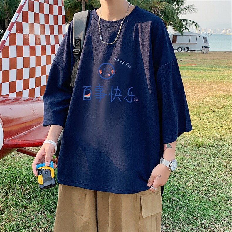 Q11183-P30春夏季七分袖t恤男大码五分袖男短袖中袖,男装T恤,电商A040