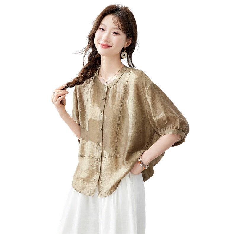 现货新品2026夏装新款亲肤透气休闲女士衬衣·,女装衬衫,木子恋