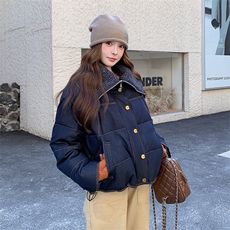 冬季新品针织拼接天丝牛仔羽绒服女小个子A908P310K458，女装羽绒服，2C268