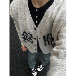 【有货】秋冬高级感慵懒风开衫毛衣男美式针织外套MY452HH-特P58图片