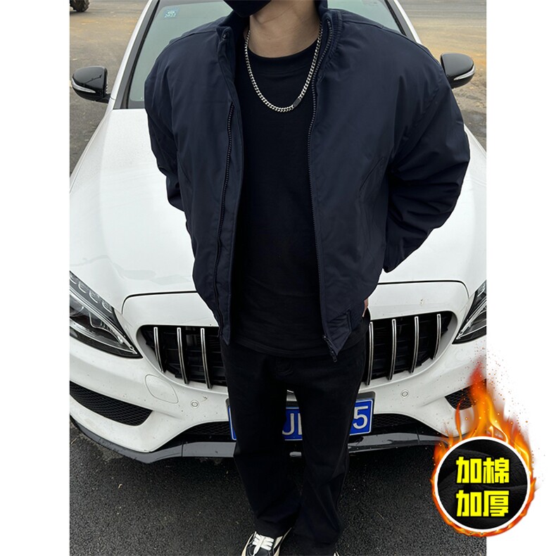 棉衣5W件现货冬季美拉德立领飞行夹克廓形高街棒球服加棉加厚外套，男装夹克，电商A486