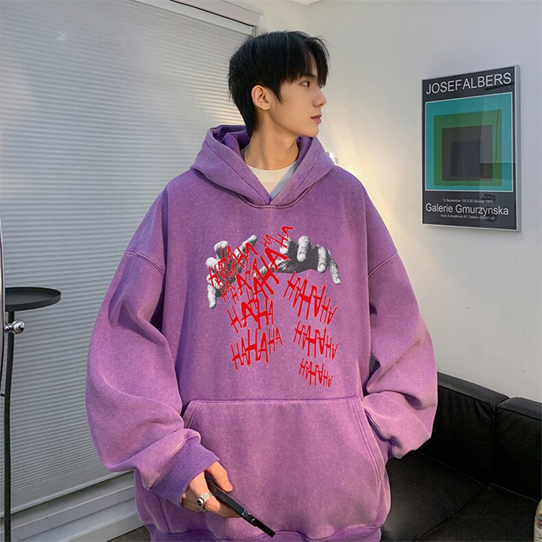 美式复古水洗连帽卫衣男秋冬宽松青少年卫衣JK23398特批p53-控88,男装卫衣,星座605(原A050)