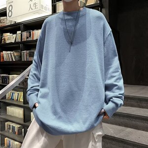 男秋冬季新款潮韩版百搭情侣毛衣针织衫外套XM05P32图片