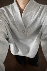 韩系学院风设计cleanfit卫衣简约纯色休闲打底常规P49加绒P59，男装T恤，电商B319