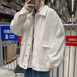 秋季韩版复古纯色水洗夹克男青年日系潮流百搭宽松外套J577-P60图片