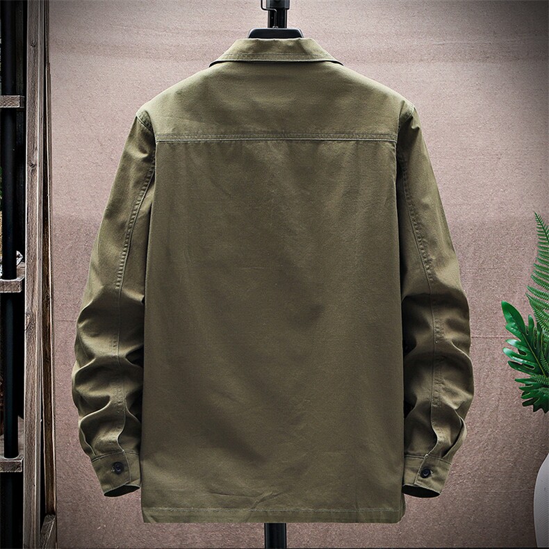 衬衣男新款纯棉工装翻领休闲时尚长袖衬衫XZ310B-3-CY806-P58,男装衬衫,星座310B-3
