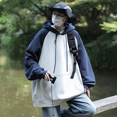 M-6XL380克秋季新款大码插色连帽套头卫衣109-W23617-P55，男装卫衣，星座109