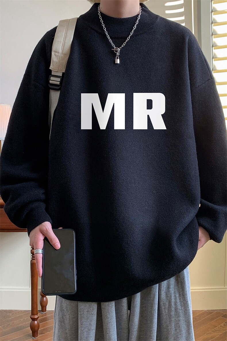 控68半高领毛衣男士大码针织衫男毛线衣男M18253-P45加绒款-P65,男装针织衫/毛衣,电商A040
