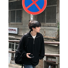 特P55无差价新款时尚潮流拉链领口长袖卫衣-HW3581港风街头，男装卫衣，电商A003