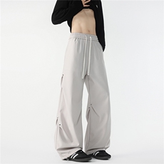 8XL-M秋冬美式冲锋裤子男士潮牌阔腿裤加厚直筒宽松长裤K9178P58，男装休闲裤，电商D206-1