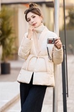 冬装新款气质显瘦新中式盘扣羽绒服新标90白鸭绒，女装羽绒服，姿衣坊