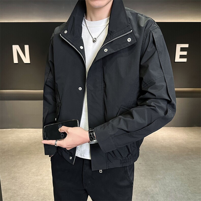 2025春季新款纯色简约宽松时尚潮牌男装夹克外套C317-J901-P110，男装夹克，电商C317