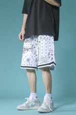 703-DK266-P35夏季男腰果花休闲大码卫裤短裤下摆织带M-5XL，男装牛仔裤，星座703