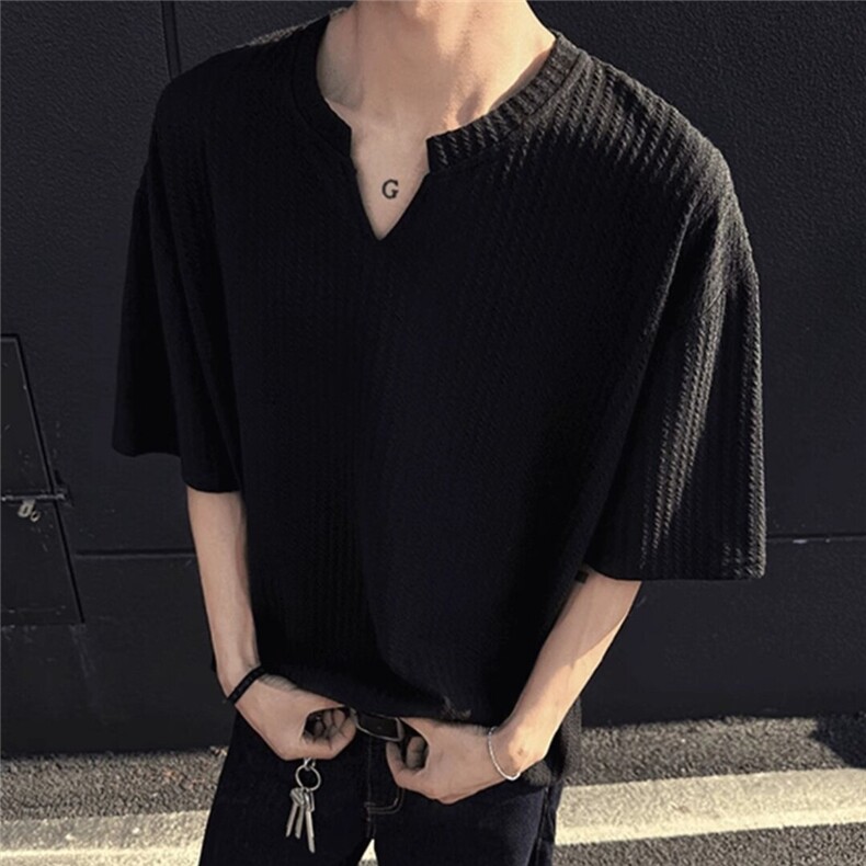 M581-P35纯色百搭短男韩系高级感男士T恤新款小清新潮牌上衣,男装T恤,星座617A-1（原B318A）