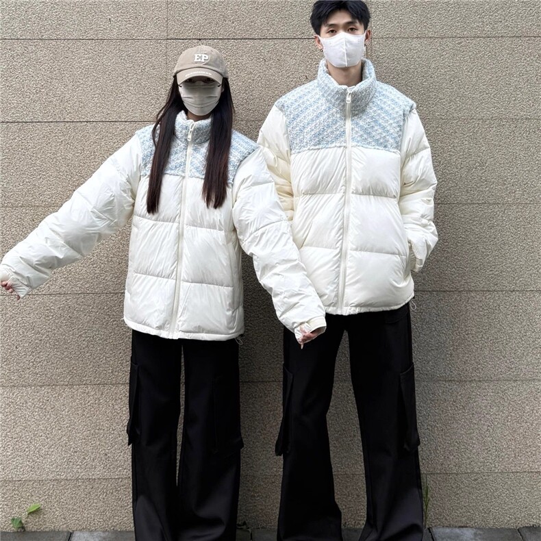 情侣小香风拼接立领棉服外套韩系加厚保暖面包服棉衣Y321-P88网图,男装棉衣,电商B245