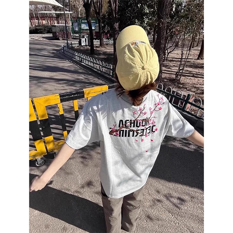 万针全刺绣工艺抖音得物高品质260克重磅纯棉双纱美式高街短袖T恤,男装T恤,电商A486-1