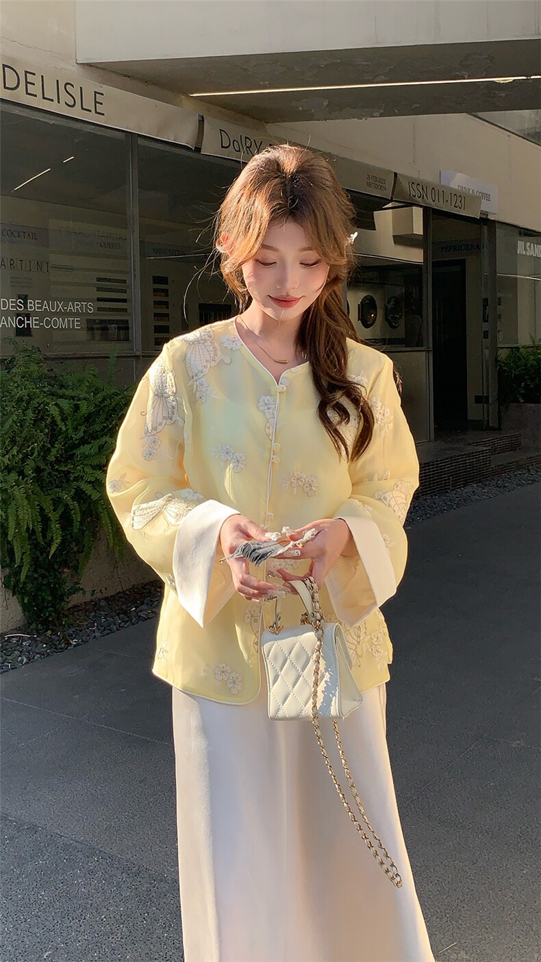 新款上新2025新中式重工立体刺绣防晒外套女85086-208A-P160-K255,女装短外套,浙宝208A
