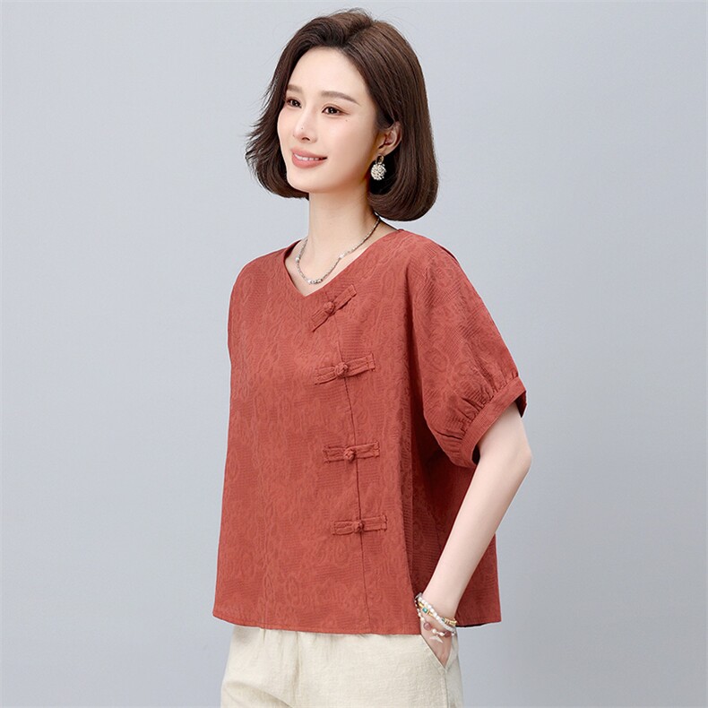 棉麻休闲女夏装2025夏季新款妈妈时尚洋气减龄亚麻裤子,女装大码女装,依恋蒂丝
