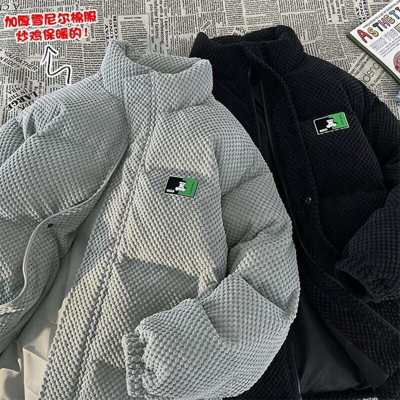 特P100无差价复古oversize雪尼尔立领棉衣男欧棉绒高级感棉衣M95图片