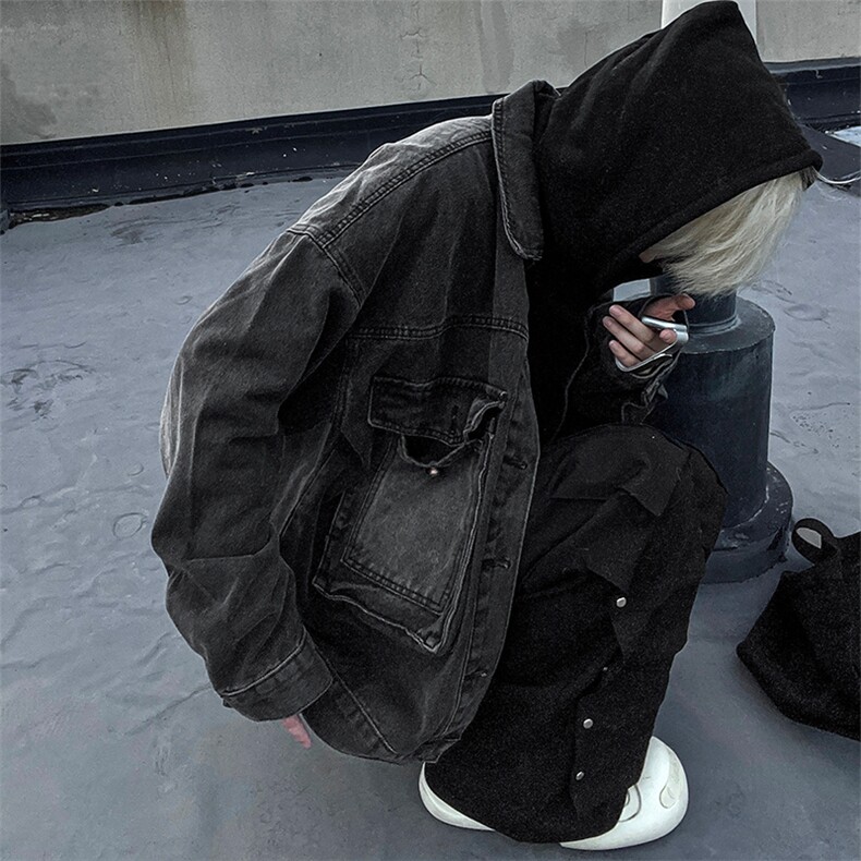 现货JK01-P88控128初秋外套男女美式复古水洗牛仔夹克外套,男装夹克,电商B327