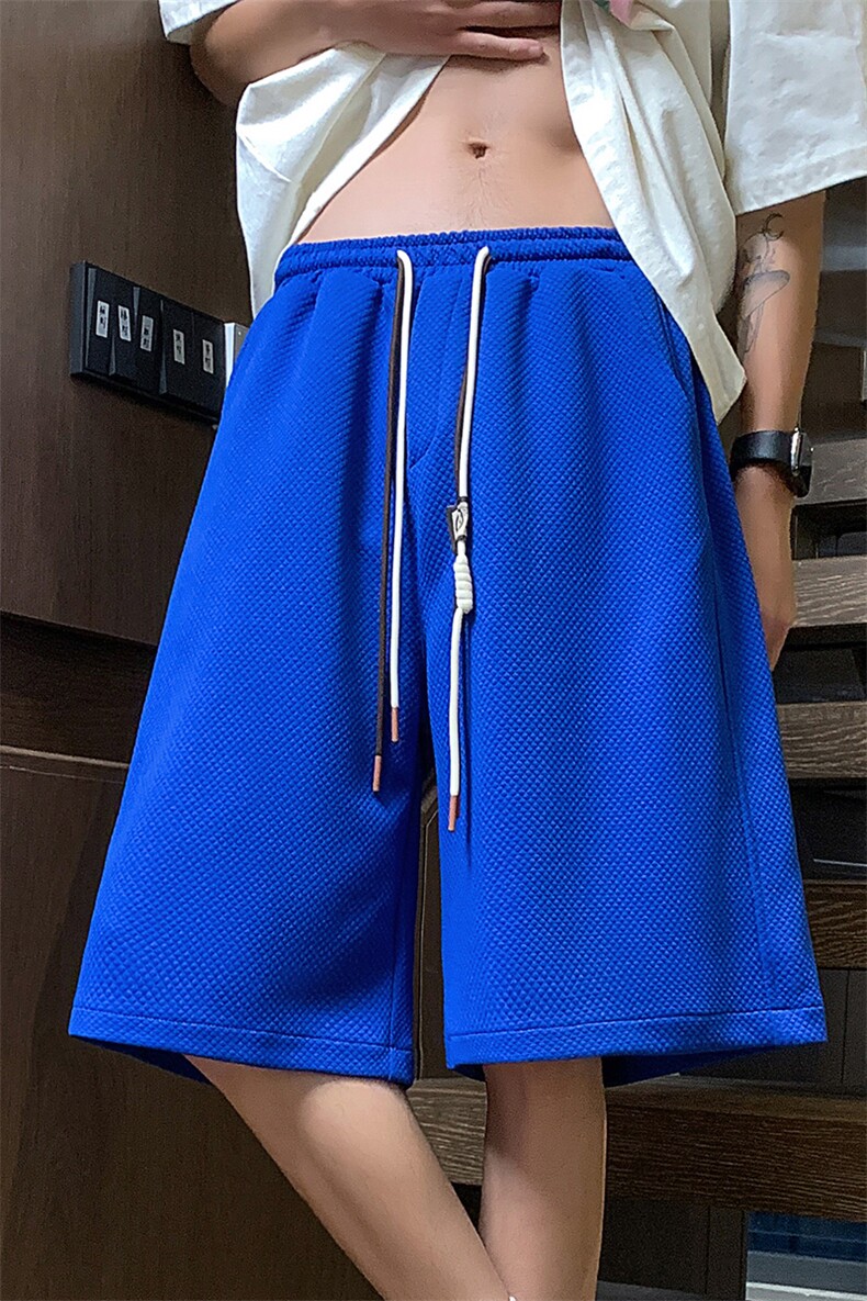 夏华夫格短裤男美式高街肌理感宽松休闲五分裤子XZ514-2-1527-P38,男装牛仔裤,星座514-2(原B239)