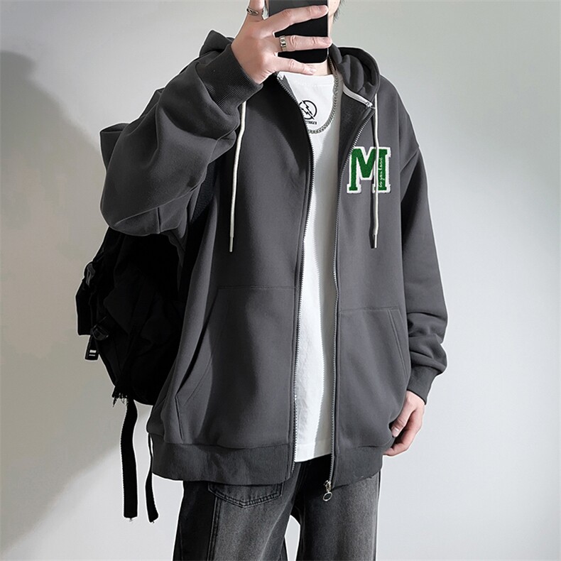 新款男百搭设计感连帽情侣潮流港风白墙针织外套WT3417-P55控88,男装夹克,星座717