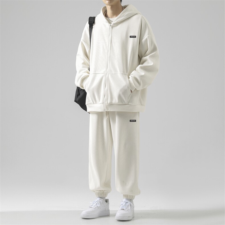 垂感舒适条绒休闲三件套抗皱潮流套装SJT871-特批176,男装休闲套装,星座718