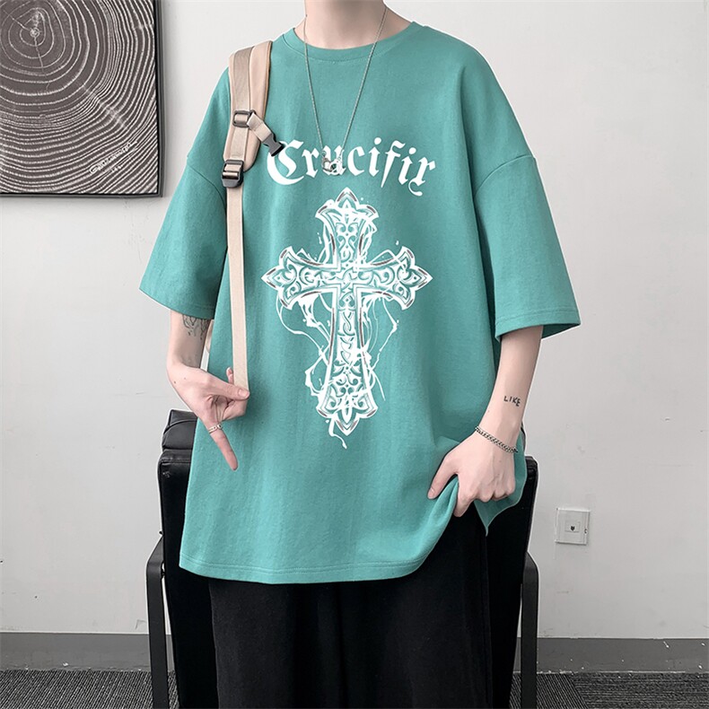 纯棉短袖t恤男大码半袖打底衫宽松体恤衫DX17268-P20大皂风,男装T恤,电商A040
