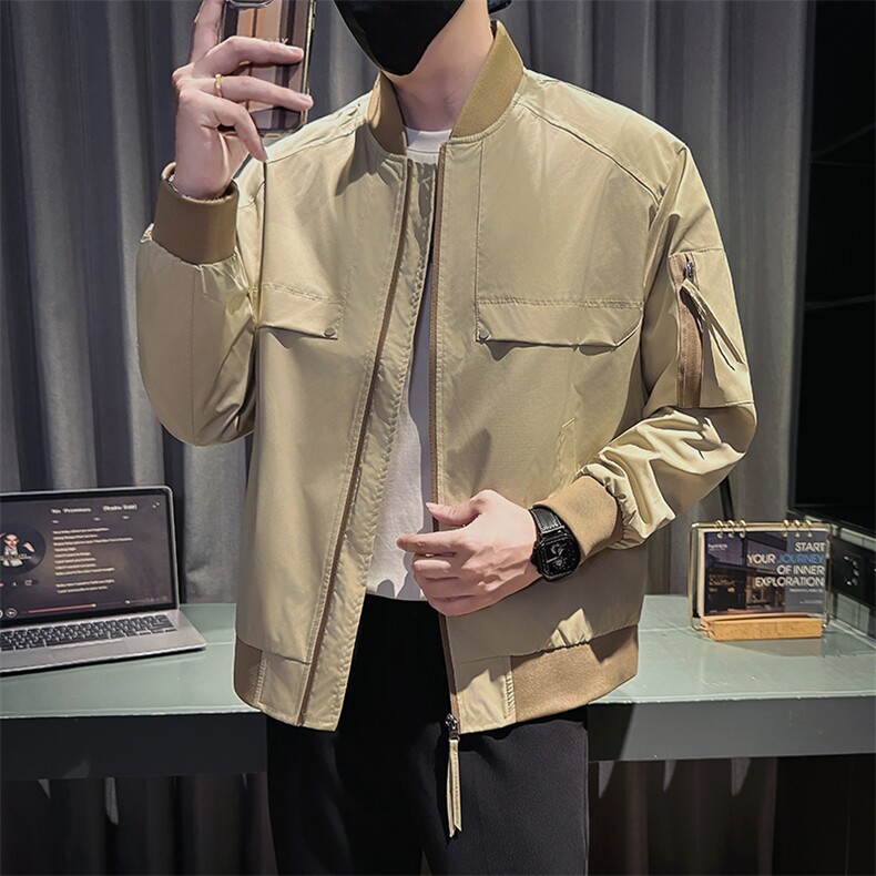新款社会小伙秋装男时尚工装夹克男店主外套JK801-P78控128黑色,男装夹克,星座301B-1
